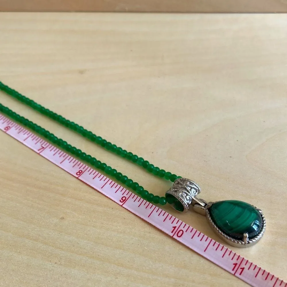 African Malachite Pendant Necklace
